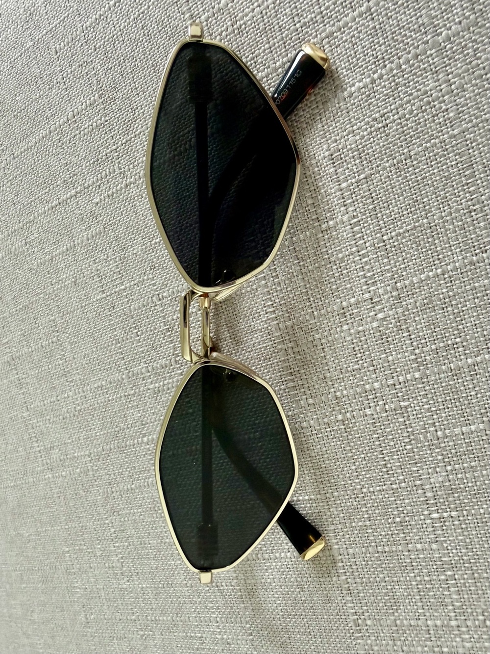 Miu Miu Gold Frame Black Lens Geometric Women's Sunglasses